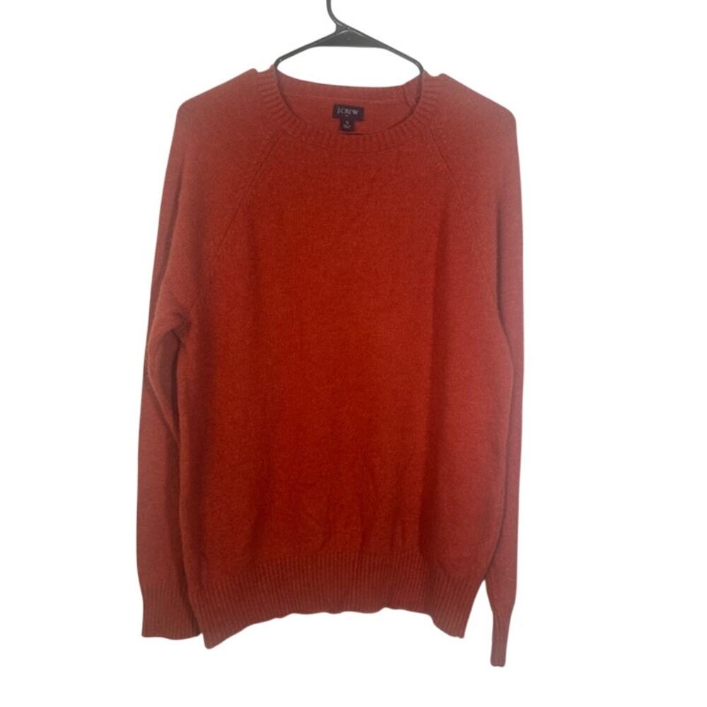 J. Crew Burnt Orange Lambswool Blend Crew Neck Sweater Women Sz S